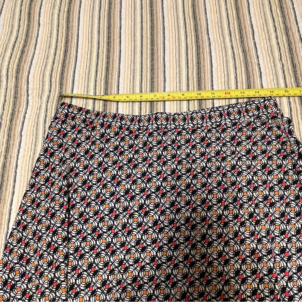 George Stretch Women's XL Black White Pink Orange Geometric Knee Length Skirt - Picture 6 of 7